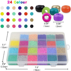 24000 Pcs Glass Seed Beads 2MM Small Beads for Jewelry Makin