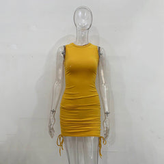 Bodycon Vest Draped Inside 11 Colors Casual Mini Dresses For Women