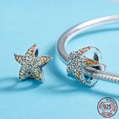 Sterling Silver Bracelet Beads Diamond Charm