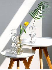 Transparent Glass Gourd Small Vase Flower Arrangement Ddried Flowers Hydroponics