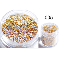 Transparent Symphony Colorful Bubble Beads Microbead Glass Non-porous Small Round Beads Nail Art