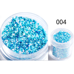 Transparent Symphony Colorful Bubble Beads Microbead Glass Non-porous Small Round Beads Nail Art