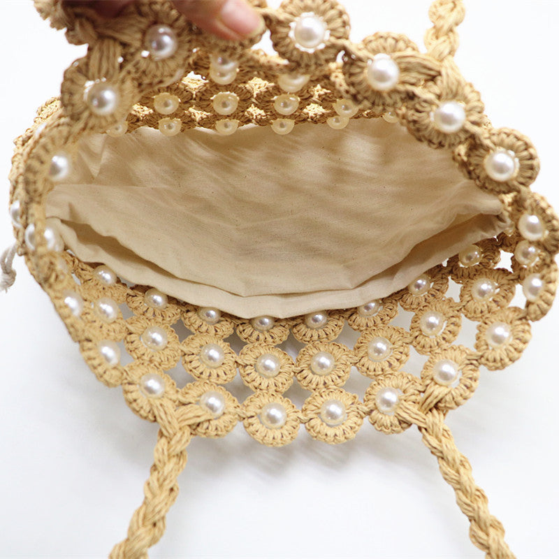 Woven Handbags Pearl Handbag - Fashionner
