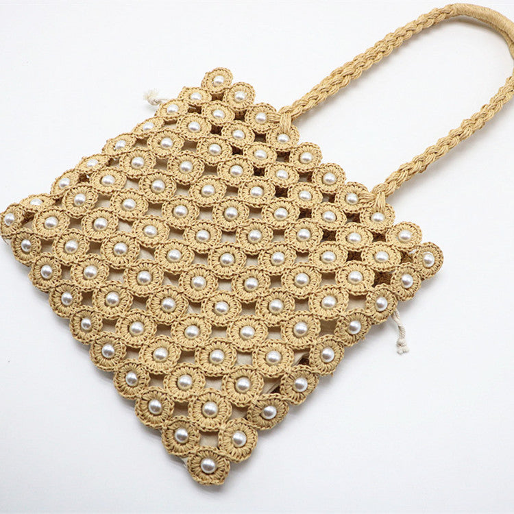 Woven Handbags Pearl Handbag - Fashionner