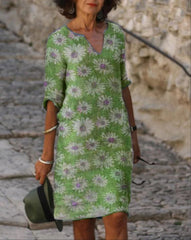 Fashion chrysanthemum midi dress