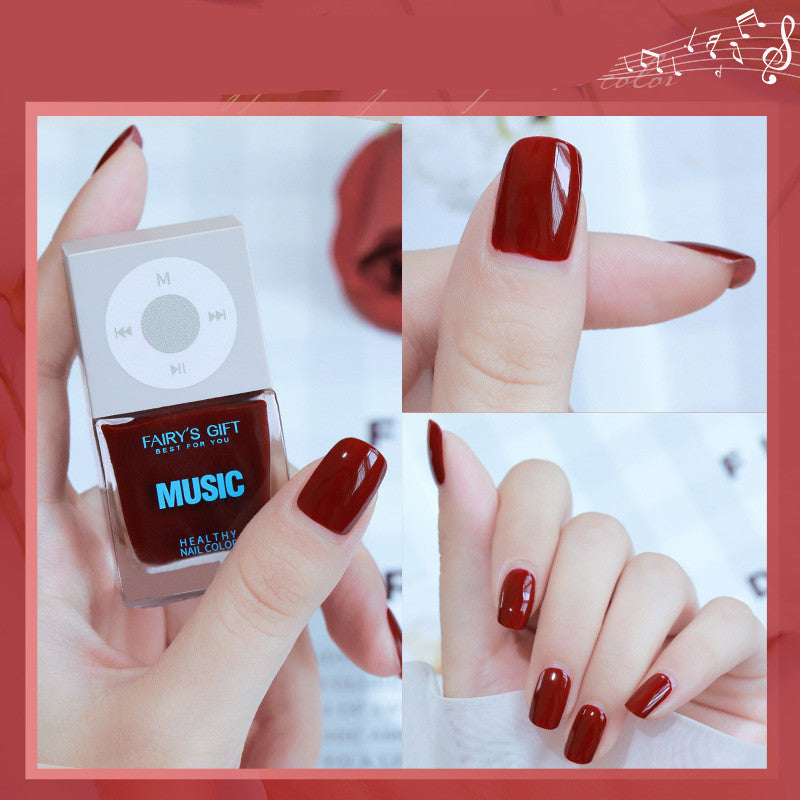 Odorless, Baking-free Nail Polish, Non-peelable Oily Nail Polish, Cherry Color Nail Polish - Fashionner