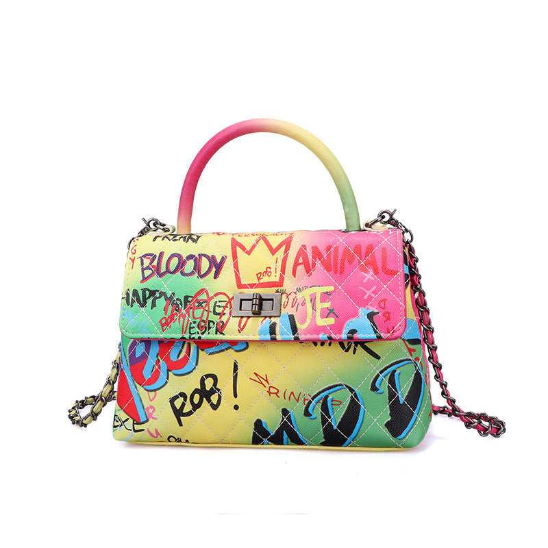 Ladies Painted Graffiti BagsColor Ladies Handbags - Fashionner