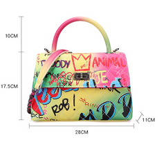 Ladies Painted Graffiti BagsColor Ladies Handbags - Fashionner