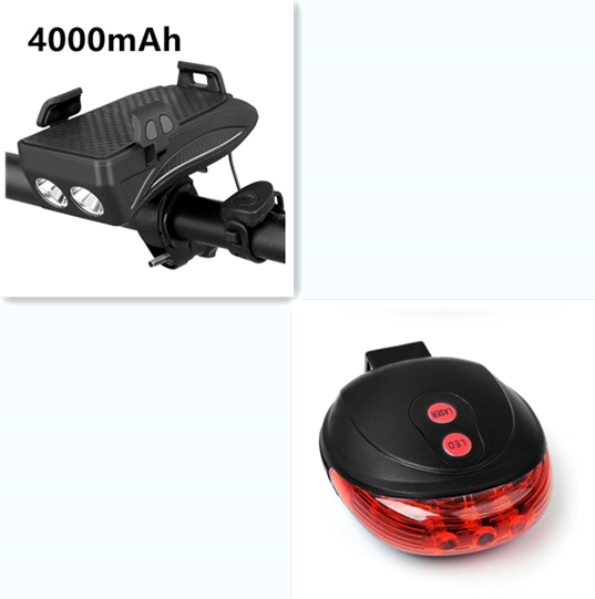 Motorcycle Bicycle Phone Holder Support Charging For Cell Phone With Bike Bell Power Bank Bicycle Front Lamp Flashlight - Fashionner