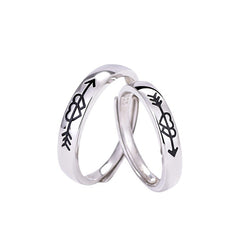 S925 Silver Couple Rings Simple Personality A Heart-to-heart Men And Women