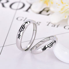 S925 Silver Couple Rings Simple Personality A Heart-to-heart Men And Women