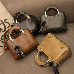 Women Vintage PU Handbag Polyester Handbag - Fashionner