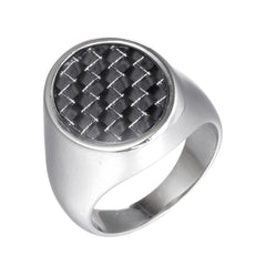 Popular Retro Carbon Fiber Titanium Steel Rings For Men And Women