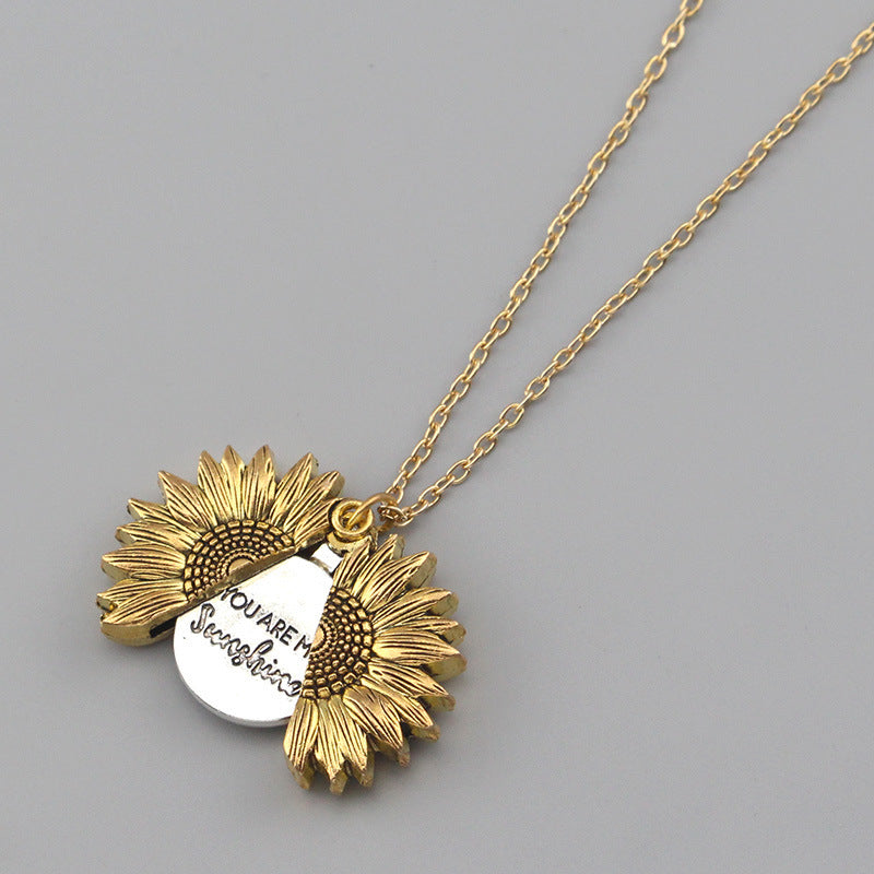 You Are My Sunshine Sunflower Necklace Women Men - Fashionner