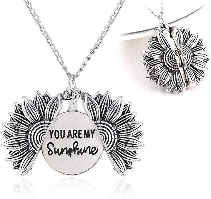 You Are My Sunshine Sunflower Necklace Women Men - Fashionner