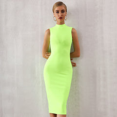 Sleeveless slim midi dress