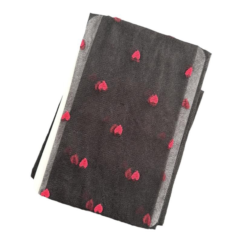Red Small Love Stockings Ultra-thin Transparent Black Silk Polka Dot Pantyhose Anti-snagging - Fashionner