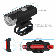 USB Rechargeable LED Bicycle Headlight Bike Head Light Cycling Rear Front Lamp Bike Light Rainproof USB Rechargeable LED bicycle Light - Fashionner