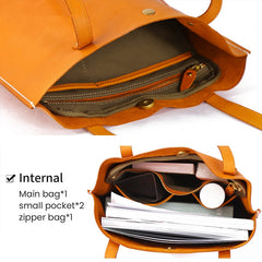 Top Layer Cowhide Handbag Korean Casual Large Capacity Women's Shoulder Bag - Fashionner