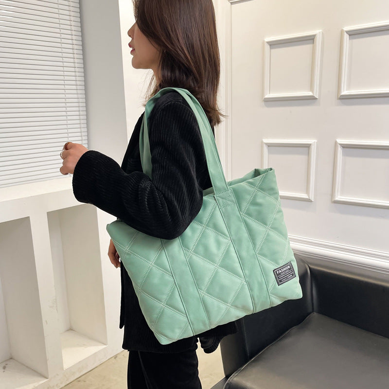 Commuter Hand-carrying Bag Diamond Quilted Big Bag - Fashionner