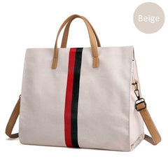 Canvas Ladies Work Bag Women Tote Hand Bag Shoulder Bag for Women Fashion Lady Shopping Canvas Stripe Tote Bags Female Handbags - Fashionner