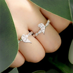 Angel Wings Diamond Couple Ring
