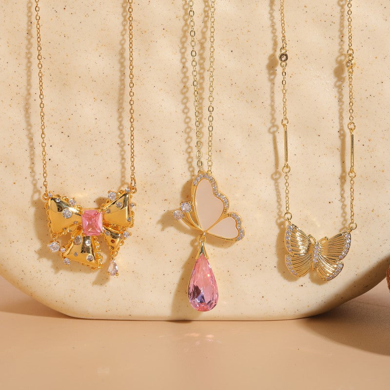 Shell Zircon Butterfly Luxury Pendant Ins Style Niche - Fashionner