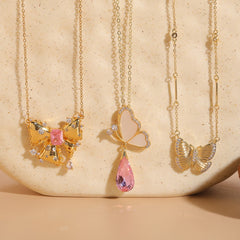 Shell Zircon Butterfly Luxury Pendant Ins Style Niche - Fashionner