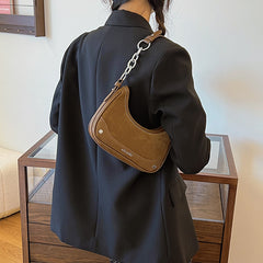 Women's Frosted Vintage Autumn And Winter Textured Shoulder Messenger Bag