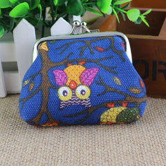 Korean lovely small zero purse lady canvas owl cartoon children coin bag Yiwu small purse wholesale