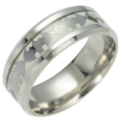 Stainless Steel Batman Symbols Luminous Men Rings Never Fade Glowing Ring
