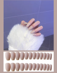 Frosted ballet fake nails - Fashionner