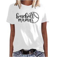Mother's Day Baseball Women's Various Styles Loose-fitting Pullover Round-neck Short-sleeved T-shirt - Fashionner