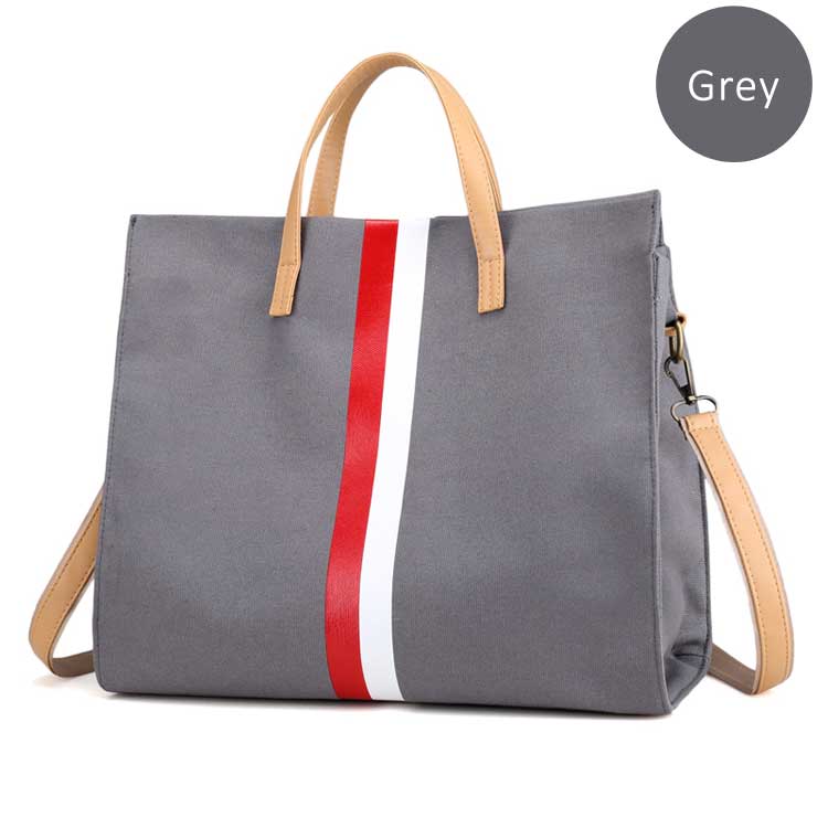 Canvas Ladies Work Bag Women Tote Hand Bag Shoulder Bag for Women Fashion Lady Shopping Canvas Stripe Tote Bags Female Handbags - Fashionner