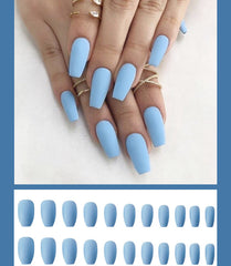 Frosted ballet fake nails - Fashionner