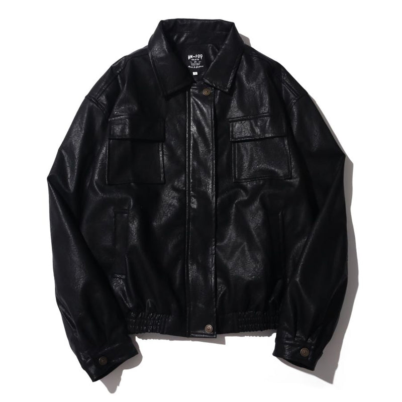 Japanese Vintage PU Motorcycle Leather Jacket - Fashionner