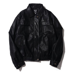 Japanese Vintage PU Motorcycle Leather Jacket - Fashionner