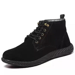 Winter Cotton Shoes Men's Steel Toe Cap Anti-Smash Anti-Piercing Wear-Resistant Non-Slip Work Plus Velvet Cold-Proof Shoes - Fashionner