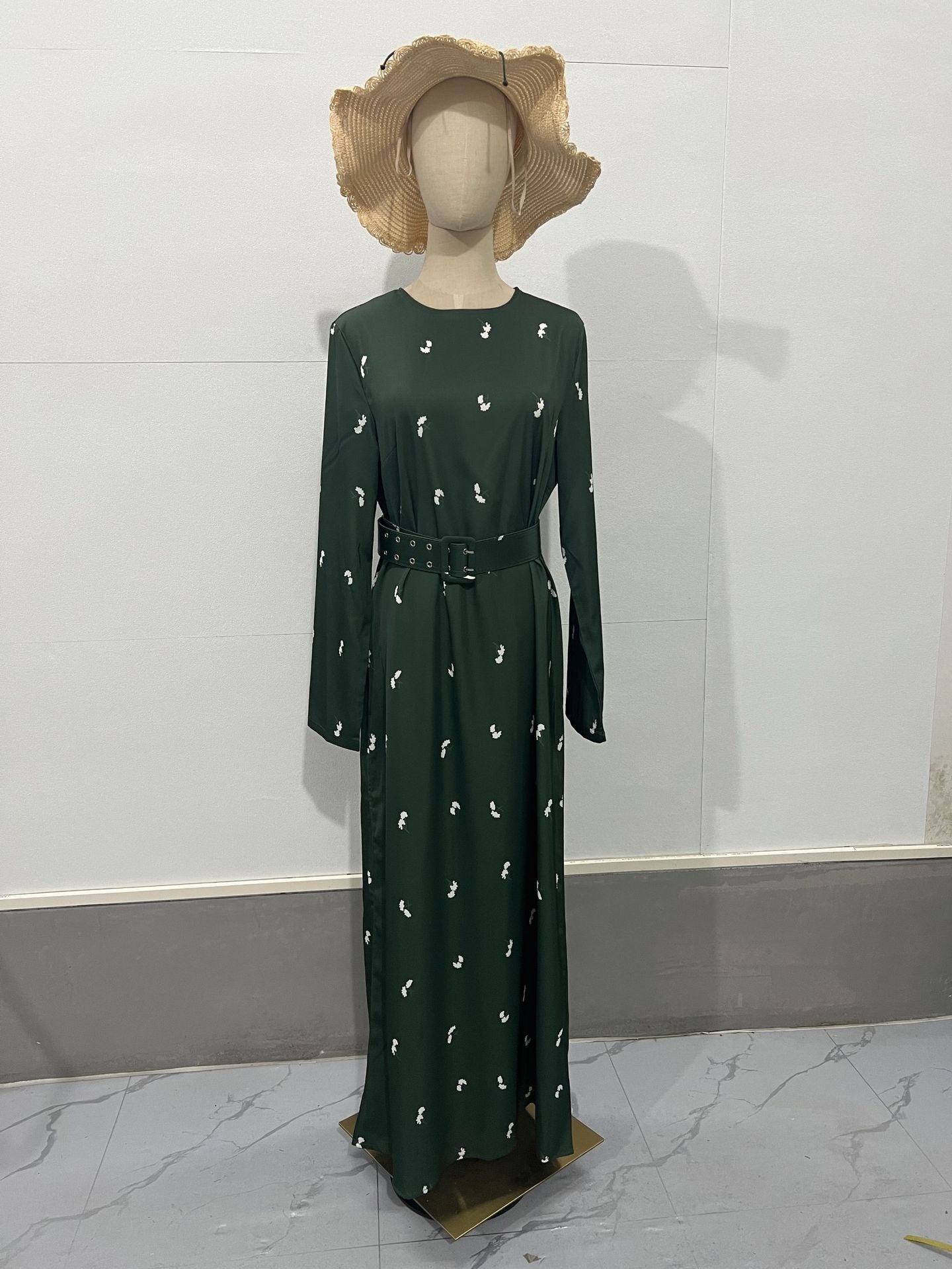 Autumn new fashionable temperament long sleeved slim fit ruffled A-line dress long skirt - Fashionner