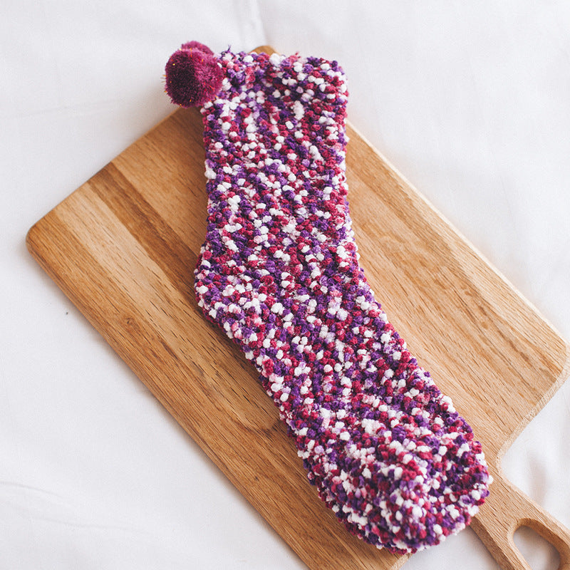 Thickened Fleece-lined Confinement Coral Fleece Sleeping Wear Warm Terry Sleeping Socks - Fashionner