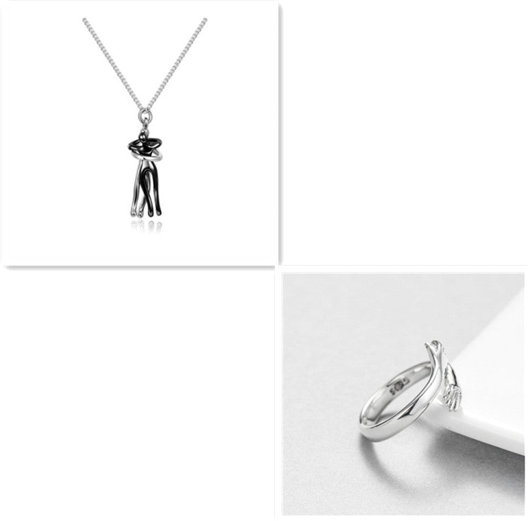 Love Hug Necklace Unisex Men Women Couple Jewelry Simple Temperament Clavicle Chain Valentines Day Lover Gift - Fashionner