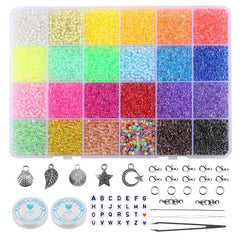 Household Glass Color Loose Beads 24 Colors Set