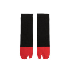 Women's Stitching Summer Thin Fashion Mid-calf Two-toe Socks - Fashionner