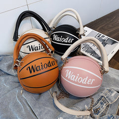 Basketball Shape Handbags and Purses for Women Chain Shoulder Crossbody Bag Girls Ladies HandBags - Fashionner