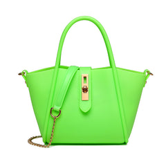 Portable Women's Leather Fashion Vegetable Basket Shoulder Messenger Bag - Fashionner