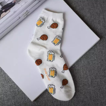 Illustration Of Cookies, Food Patterns, Blue Socks, Children - Fashionner