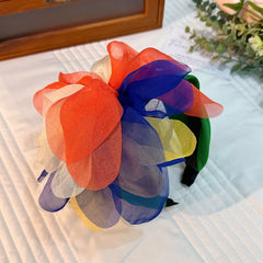 Fashion fabric oversized colorful flower fashion headband - Fashionner