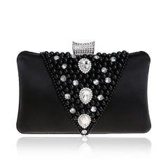 Pearl embroidered banquet with evening dress bag