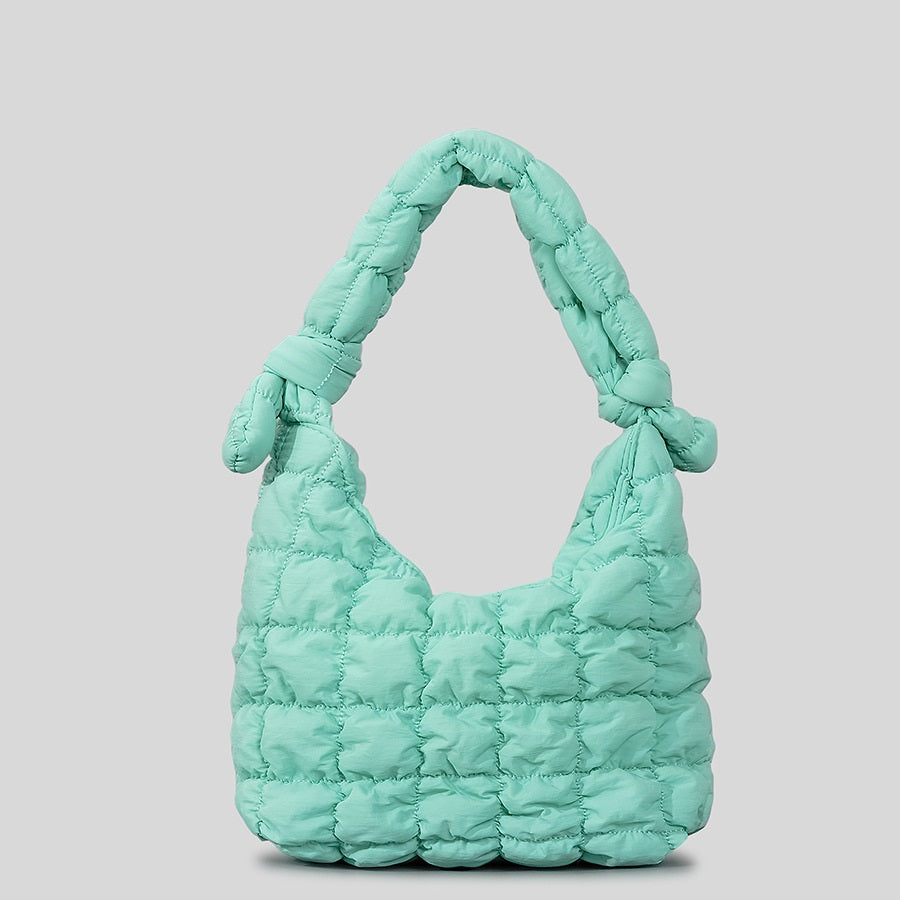 Simple Quilted Bubble Texture Cloud Pleated Handbag For Women - Fashionner