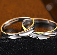 Couple love intertwined ring